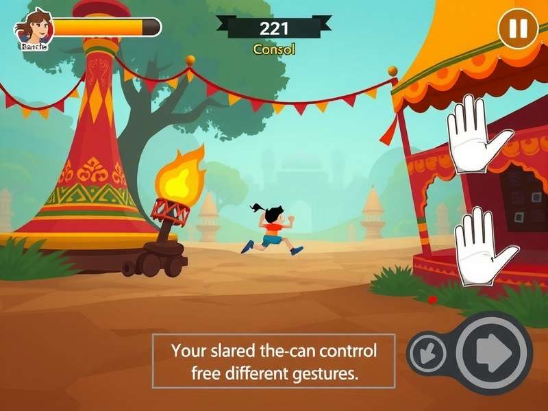 Bounce Blaze Runner control tutorial showing different gestures