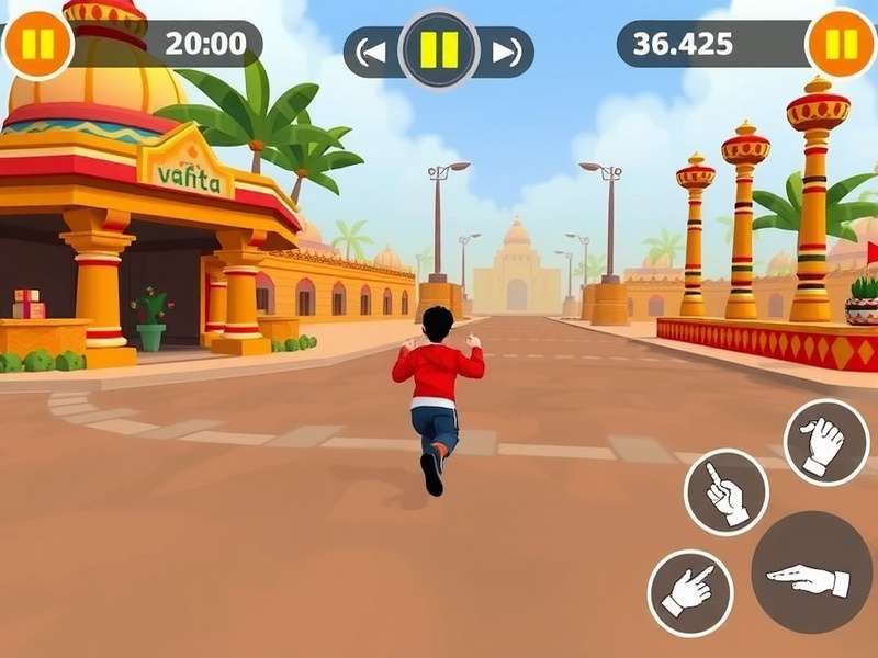 Bounce Blaze Runner gameplay screenshot showing character running through obstacles